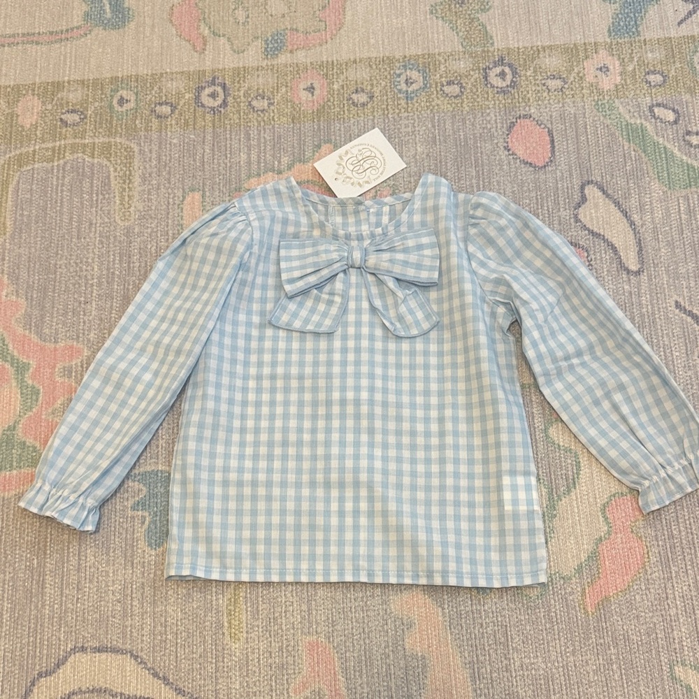 The Beaufort Bonnet Company Light Blue Gingham Blouse (3T)